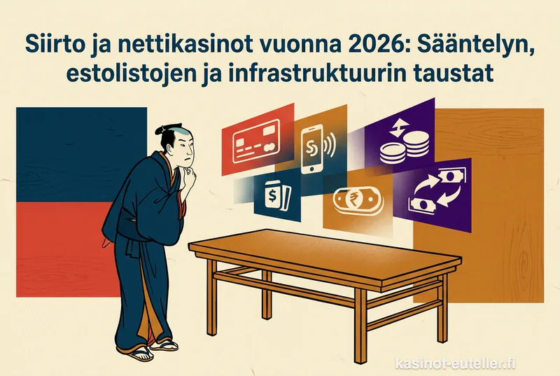 Siirto ja nettikasinot vuonna 2026: Sääntelyn, estolistojen ja infrastruktuurin taustat